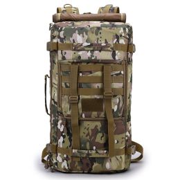 style: B, Size: 50 liters - 60 liters of outdoor camouflage bag mountaineering bag nylon waterproof double shoulder bag for men and women traveling bi