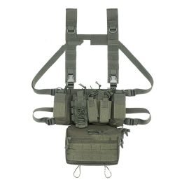 Color: Belly bag vest green - Army Camouflage Outdoor Light Tactical Vest