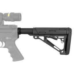 Hogue AR15 M16 OverMold Collaps Buttstock Assem-Black Rubber